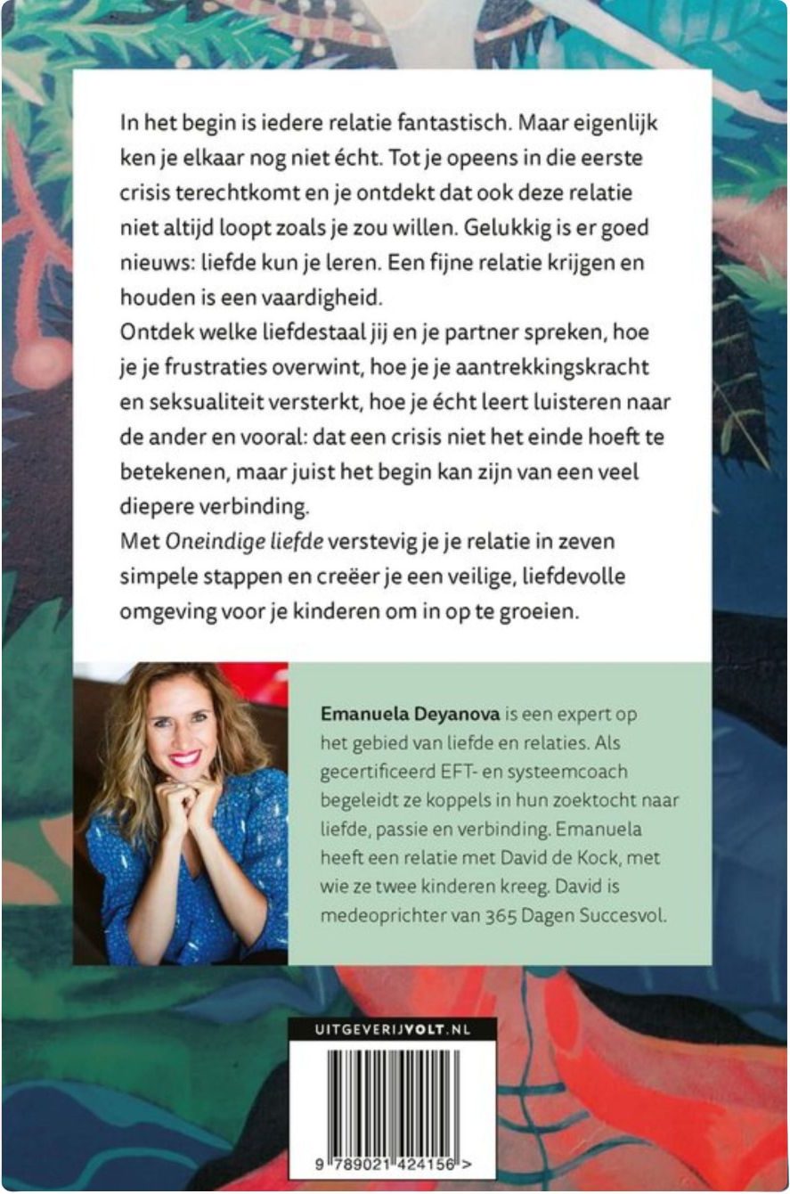 Oneindige Liefde boek achterkant